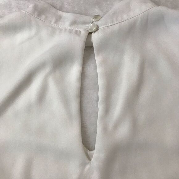 Jella C high-neck keyhole opening cream floral dress size L - Picture 3 of 8